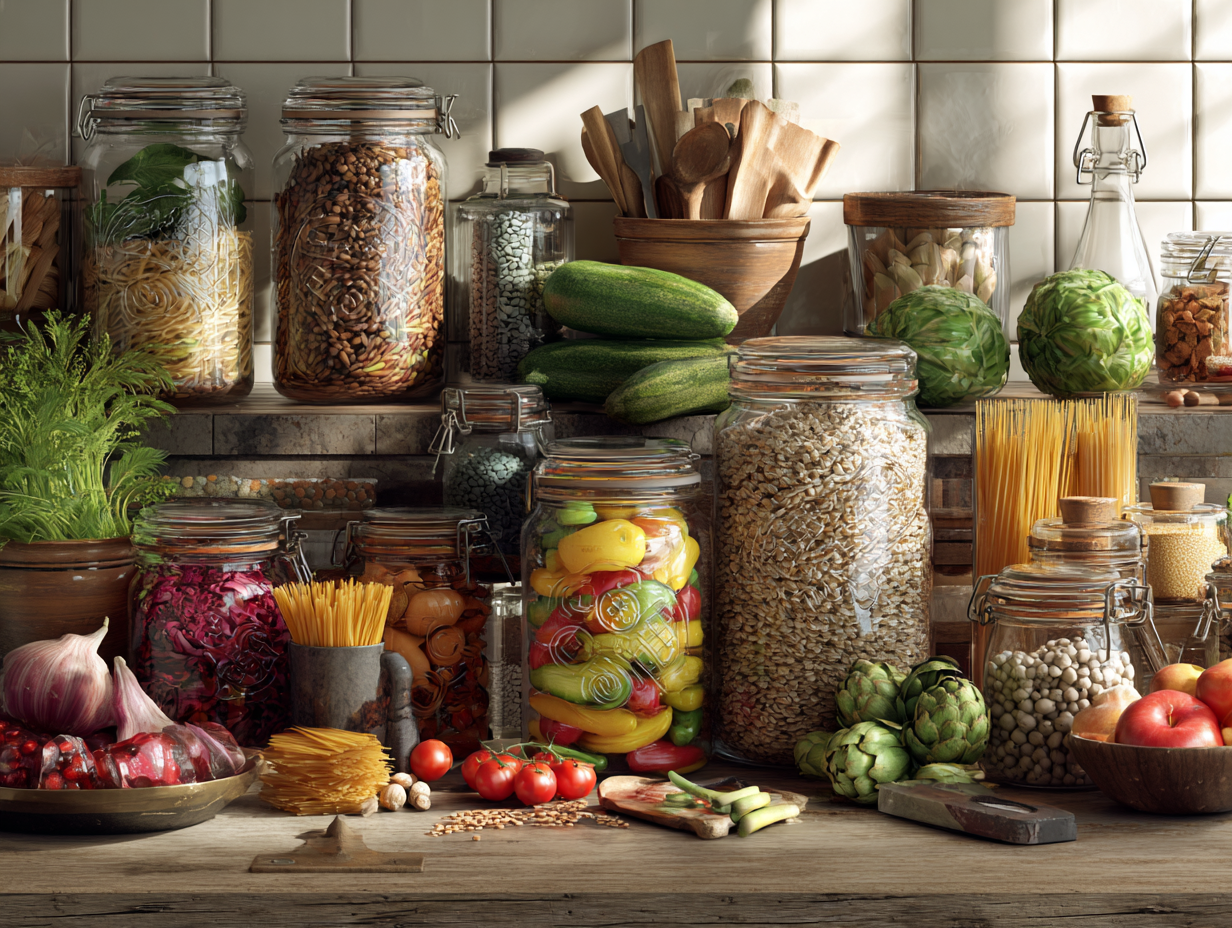 Friss zöldségek és gyümölcsök színes összeállításban